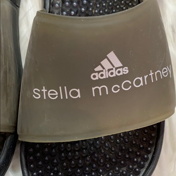 SOLD! Adidas Stella McCartney Black Slides sz 8 - Picture 2 of 4